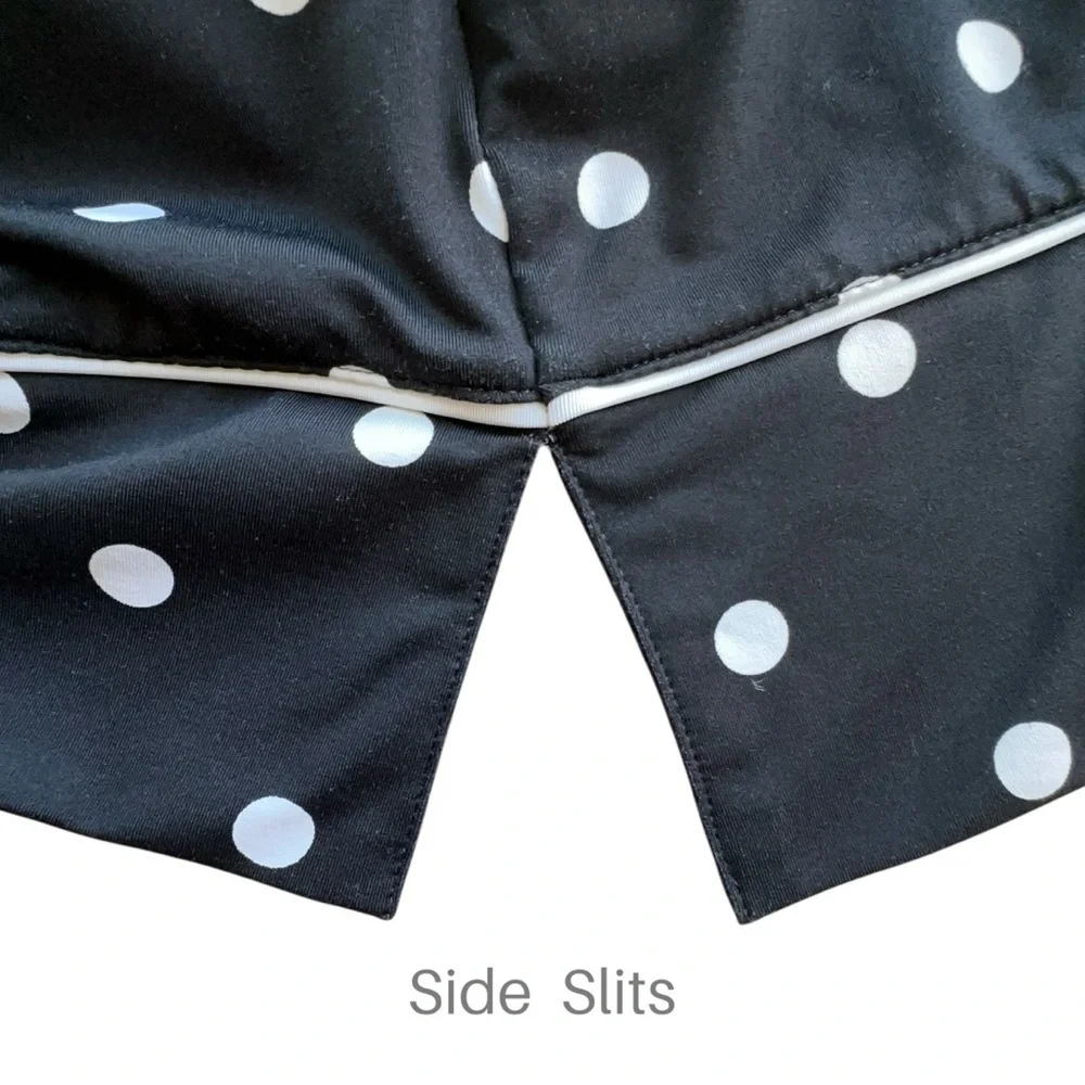 LANDS’ END | NWOT BLACK & WHITE POLK DOT 3/4 SLEEVE  SHEATH DRESS UPF 50 | XS_9